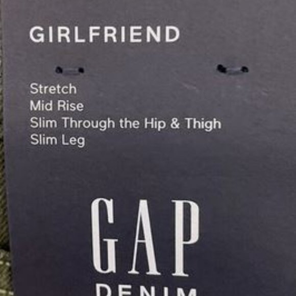 Gap Women's 4/27 Girlfriend Jeans Olive Green Distressed Stretch Denim - Picture 3 of 9